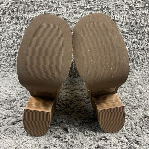 Seychelles Sweet Escape Boots Size 7.5 US Tan Stacked Block Heel Pull On Chelsea - Picture 7 of 8